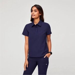 FIGS Nala Polo Scrub Top 3-Pocket FIONx Tailored Fit Sz M